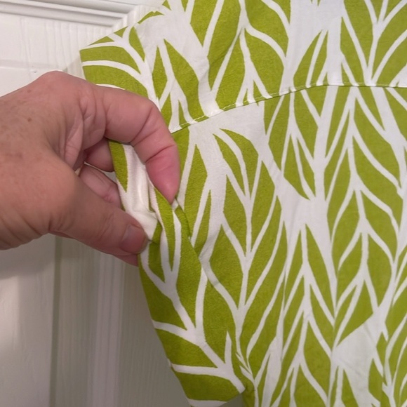 Entro Destination Jumpsuit Green Leaf Print Tropical Vacation Resort NWT Large - Picture 8 of 10